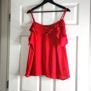 Gently worn detailed red Express top in size large